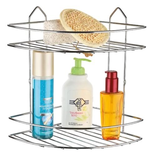 PERILLA ETAGERE DE COIN A 2 NIVEAUX 71302 CHROME