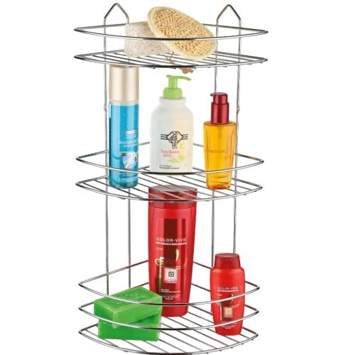 PERILLA ETAGERE DE COIN A 3 NIVEAUX 71301 CHROME