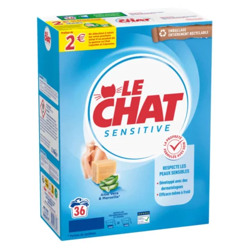 LE CHAT LESSIVE POUDRE 2.16K 36D ALOE VERA & MARSEILLE