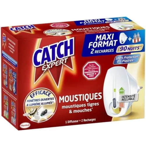 CATCH 5EN1 DIFFUSEUR 90 NUITS ANTI MOUSTIQUES & MOUSTIQUES TIGRES