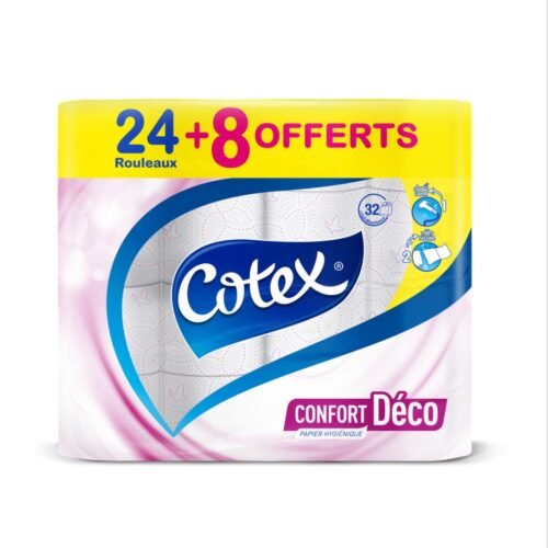 COTEX CONFORT DECO PAPIER HYGIENIQUE 24+8