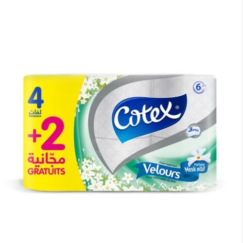 COTEX VELOURS PAPIER HYGIENIQUE PARFUMEE 4+2 MESK ELLIL