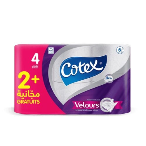 COTEX VELOURS PAPIER HYGIENIQUE 4+2 PROMO