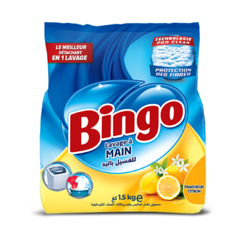 BINGO LESSIVE POUDRE 1.5K SACHET CITRON