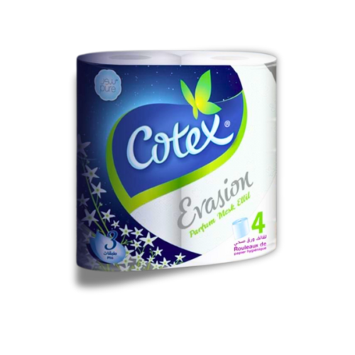 COTEX EVASION PAPIER HYGIENIQUE 4 ROULEAUX MESK ELLIL