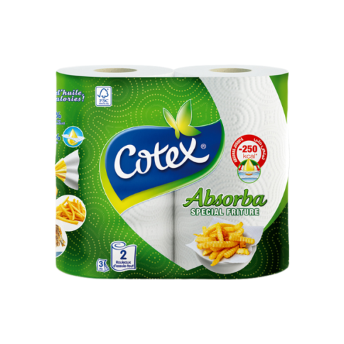 COTEX ABSORBA ESSUIE TOUT 2 ROULEAUX