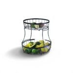 TABARI CORBEILLE A FRUIT A 2 NIVEAUX NOIR SY4673-1