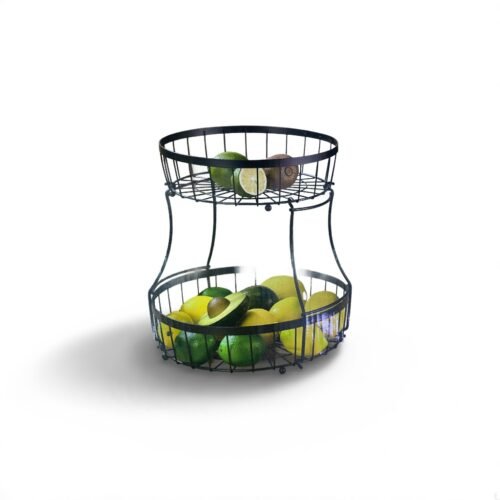 TABARI CORBEILLE A FRUIT A 2 NIVEAUX NOIR SY4673-1