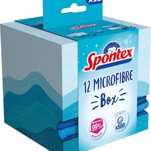 SPONTEX BOX DE 12 CHIFFONS MICROFIBRES