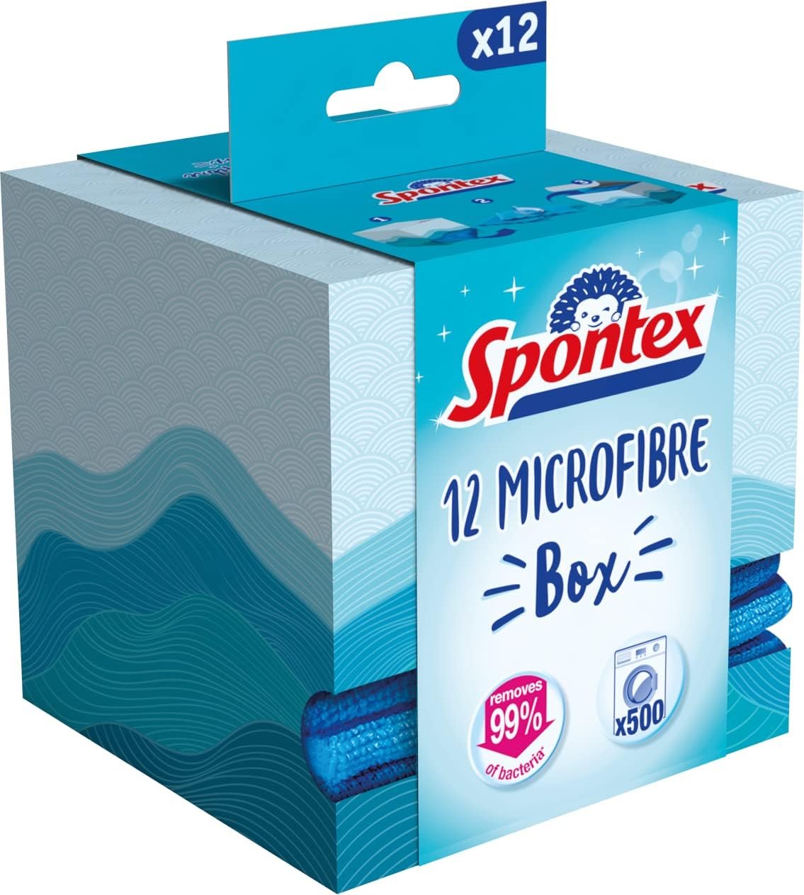 SPONTEX BOX DE 12 CHIFFONS MICROFIBRES
