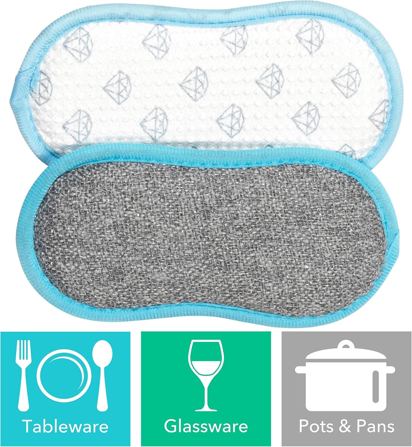 BELDRAY SET DE 3 TAMPONS DE NETTOYAGE DIAMOND BLEU – Image 3