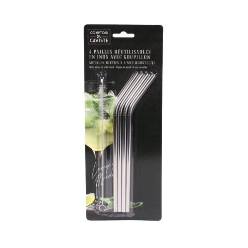 COMPTOIR DU CAVISTE 4X PAILLE INOX + BROSSE KV7270
