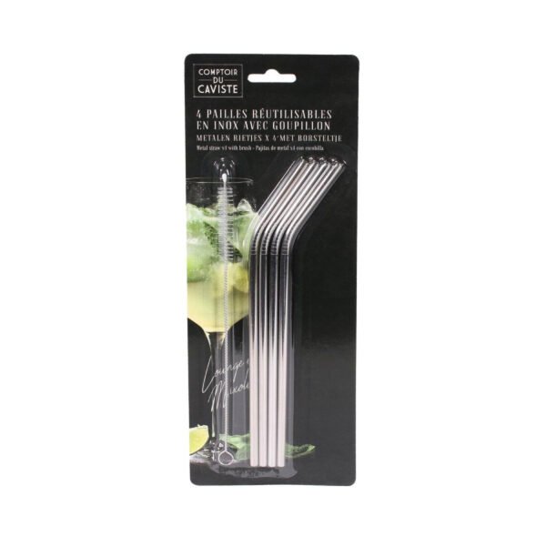 COMPTOIR DU CAVISTE 4X PAILLE INOX + BROSSE KV7270