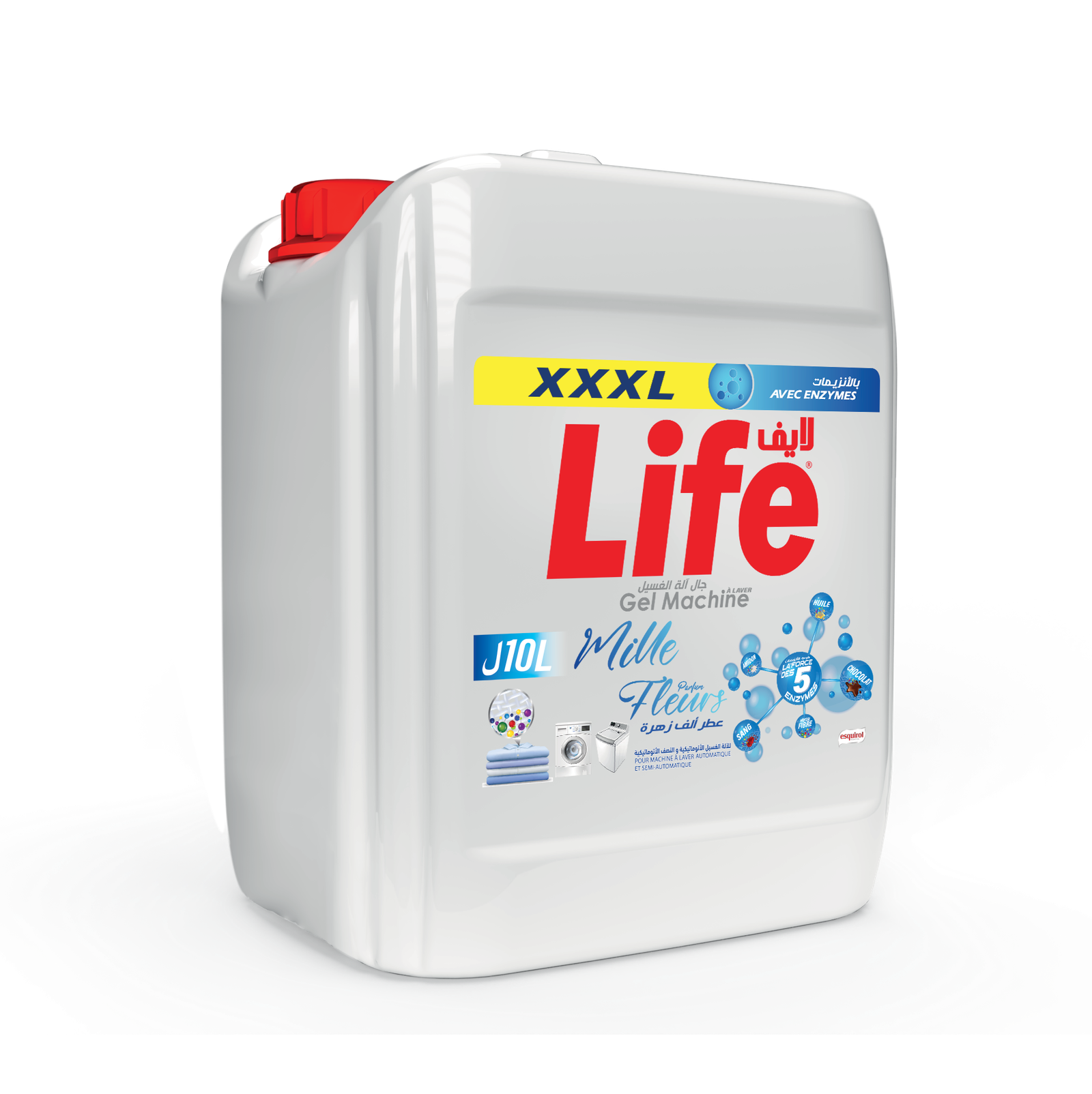 LIFE LESSIVE LIQUIDE 10L BICARBONATE/MILLES FLEURS