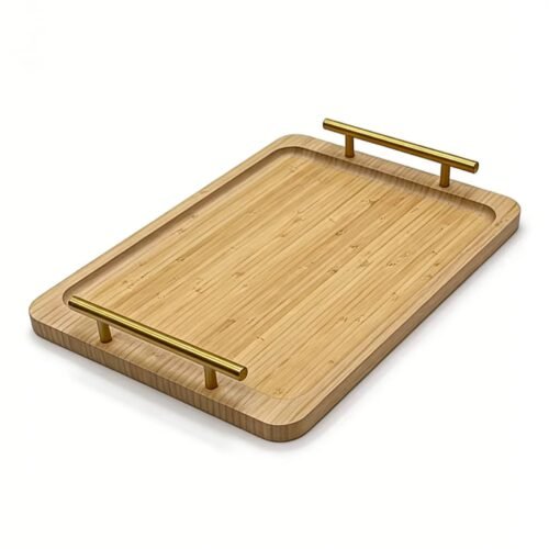 PLATEAU EN BOIS RECTANG AVEC POIGNEES 40X30CM