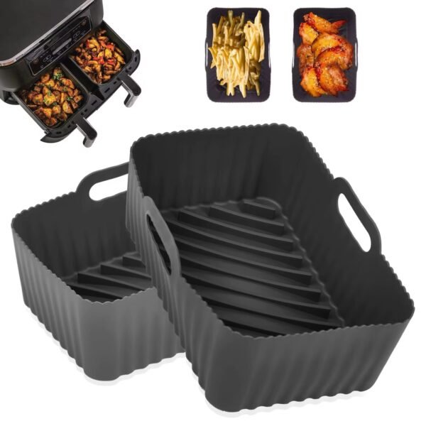 MOULE AIR FRYER RECTANGULAIRE EN SILICONE 20X13CM 300GR – Image 2