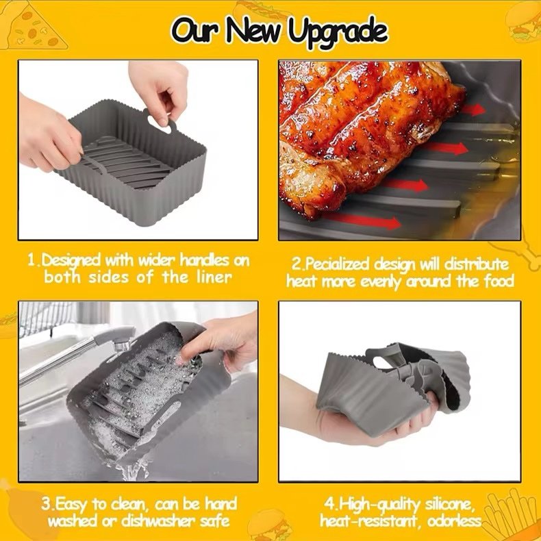 MOULE AIR FRYER RECTANGULAIRE EN SILICONE 20X13CM 300GR – Image 4