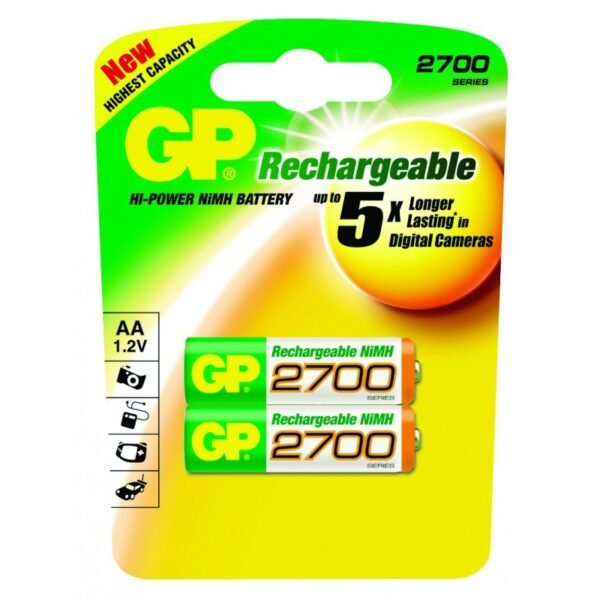 GP PILE RECHARGEABLES AA 2700 X2