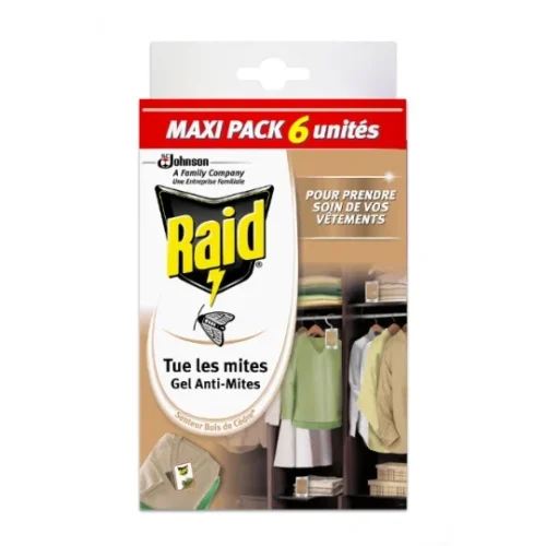 RAID ANTI MITES GEL BOIS DE CEDRE 6PCS