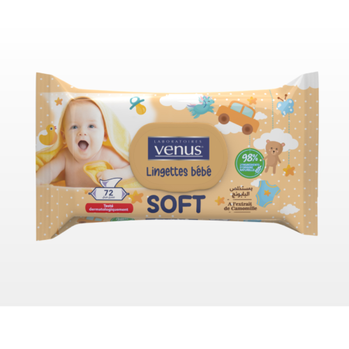 VENUS LINGETTES BEBE X72 SOFT