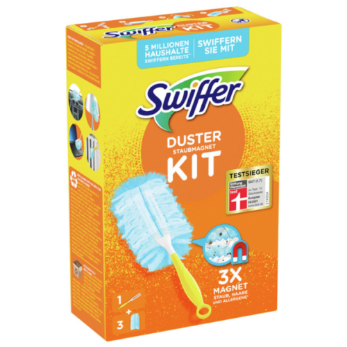 SWIFFER KIT PLUMEAU + 3 RECHARGES