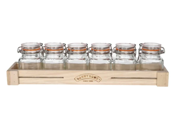 DANNY HOME SET DE 6 POTS A EPICE + SUPPORT 1966-40