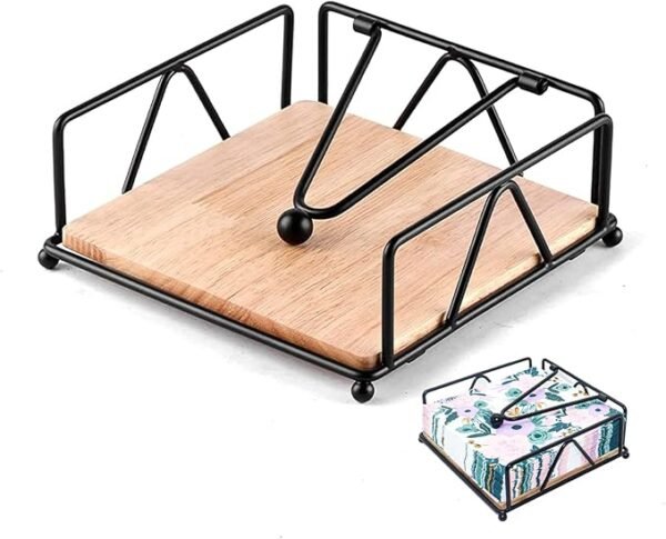 MBB PORTE SERVIETTE EN METAL & BOIS