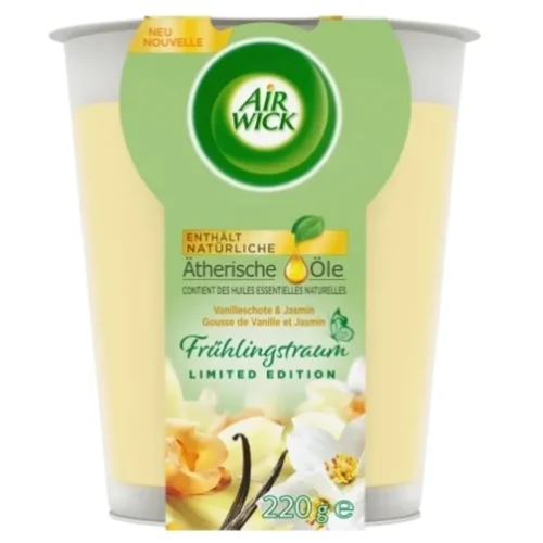 AIR WICK BOUGIE PARFUME 220GR VANILLE & JASMIN