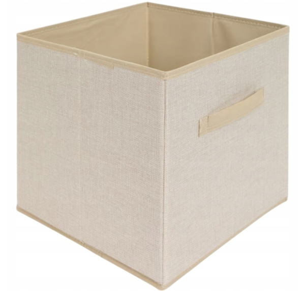 PANIER DE RANGEMENT PLIABLE 30X30X30CM BEIGE CLAIR