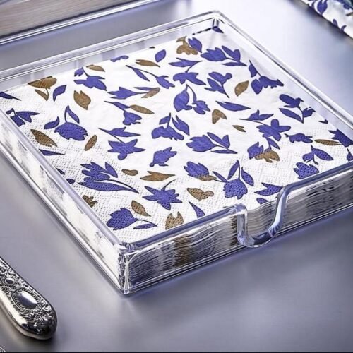YOUR HOME PORTE SERVIETTES TRANSPARENT 18X18CM