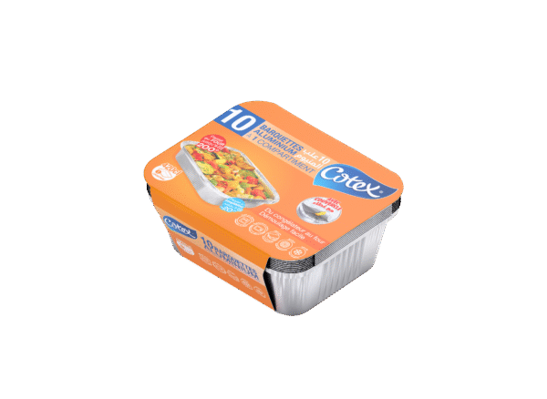 COTEX BARQUETTE ALUMINIUM 420ML X10