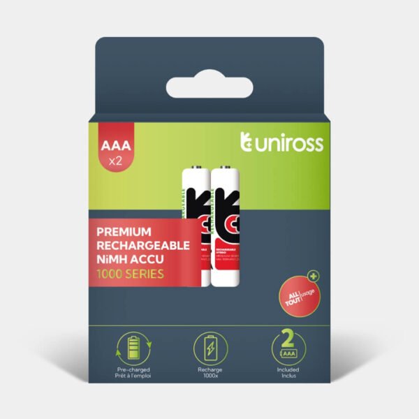 UNIROSS PILE RECHARGEABLE AAA 1000 X2