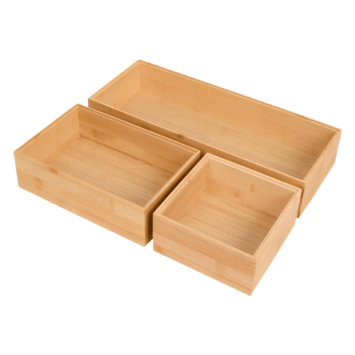 SET DE 3 ORGANISATEURS EN BAMBOU 15X15X7CM/23X15/38X15