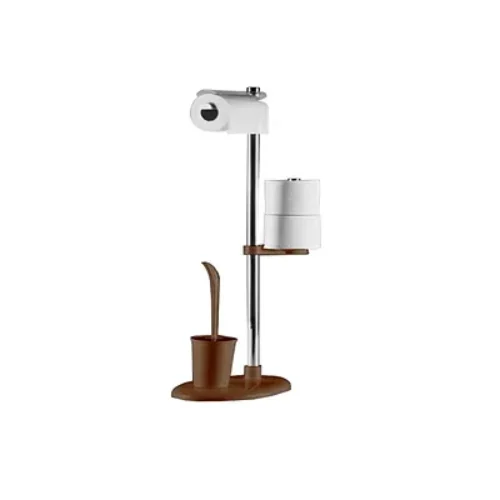 PRIMANOVA ALBA DEROULEUR PAPIER + BROSSE TOILETTE MARRON