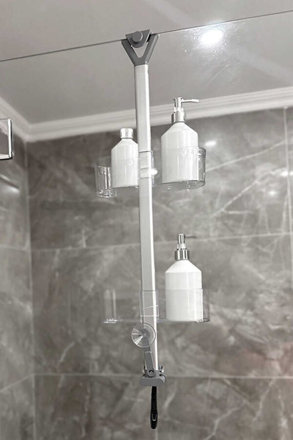 PRIMANOVA ETAGERE POUR DOUCHE 2 NIVEAUX TRANSPARENTE N47-16 – Image 2