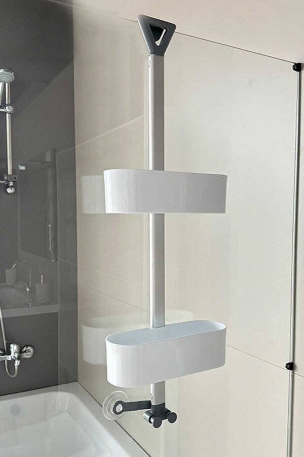 PRIMANOVA ETAGERE POUR DOUCHE 2 NIVEAUX BLANCHE N47-01 – Image 2