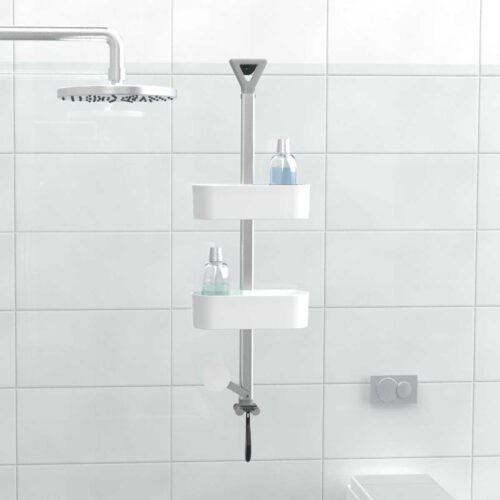 PRIMANOVA ETAGERE POUR DOUCHE 2 NIVEAUX BLANCHE N47-01