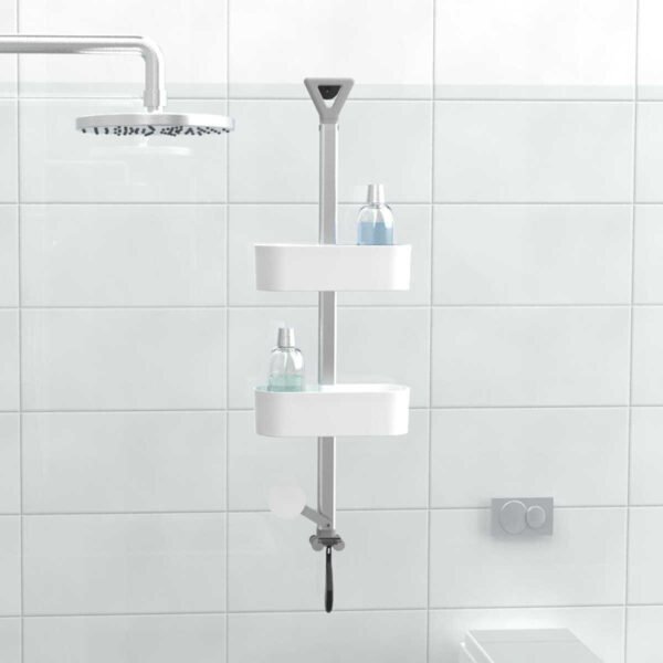 PRIMANOVA ETAGERE POUR DOUCHE 2 NIVEAUX BLANCHE N47-01