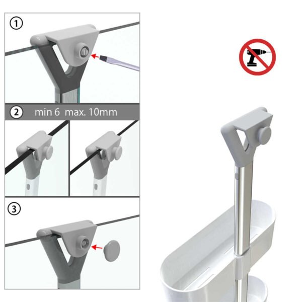 PRIMANOVA ETAGERE POUR DOUCHE 2 NIVEAUX TRANSPARENTE N47-16 – Image 3