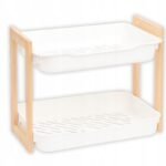 ETAGERE EN PLASTIQUE & BAMBOU A 2 NIVEAUX 27X20CM 3208326