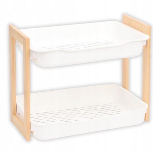 ETAGERE EN PLASTIQUE & BAMBOU A 2 NIVEAUX 27X20CM 3208326