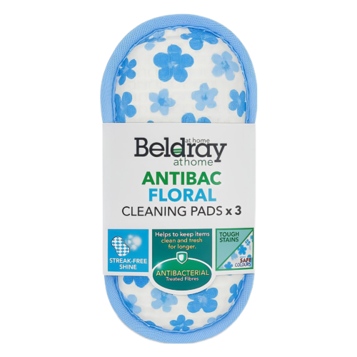 BELDRAY SET DE 3 TAMPONS DE NETTOYAGE FLEUR BLEU