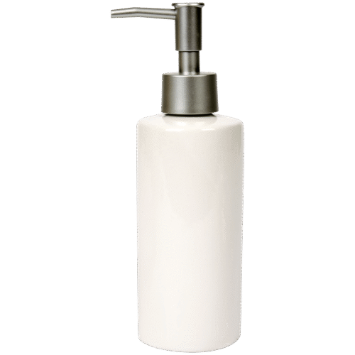 DISTRIBUTEUR SAVON LIQUIDE EN CERAMIQUE BLANC