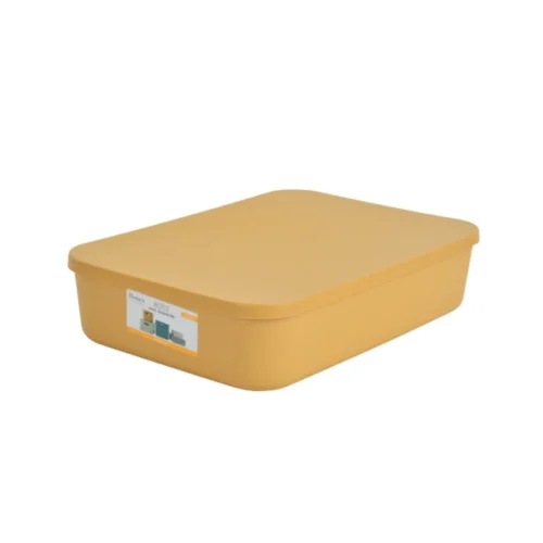 HOMEA BOITE DE RANGEMENT MOTARDE 35X25X8CM 839JA