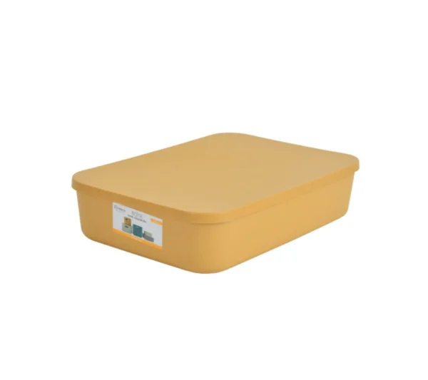 HOMEA BOITE DE RANGEMENT MOTARDE 35X25X8CM 839JA