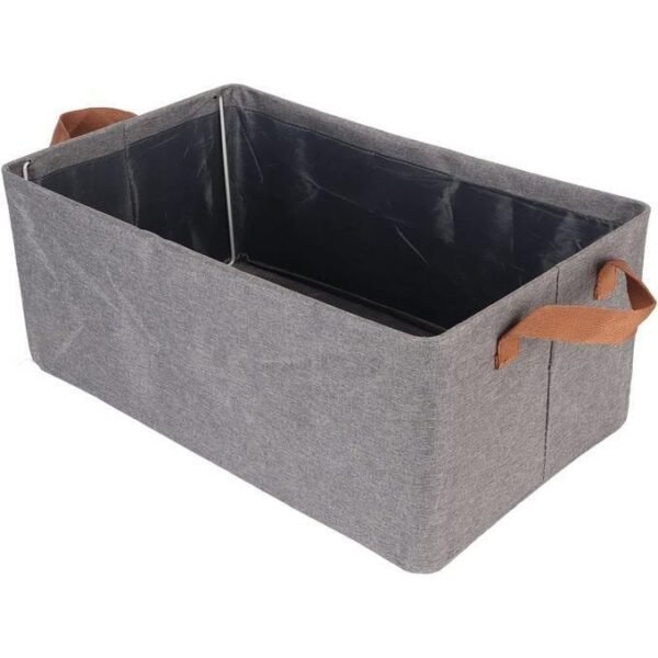 PANIER DE RANGEMENT PLIABLE 47X27X18CM GRIS