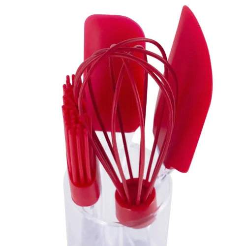 DANNY HOME 4 USTENSILES EN SILICONE ROUGE DH3527