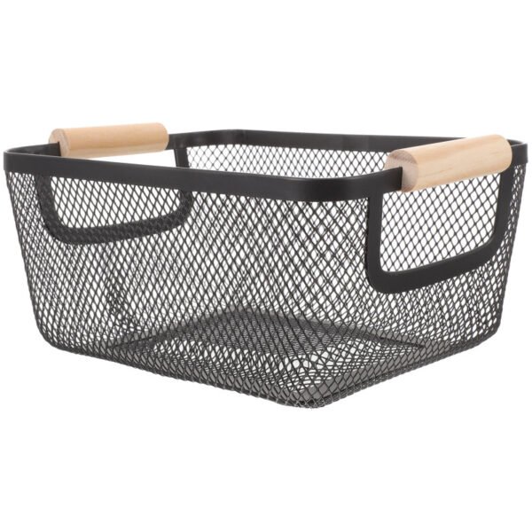 PANIER EN METAL RECTANGULAIRE 36X22X16CM NOIR