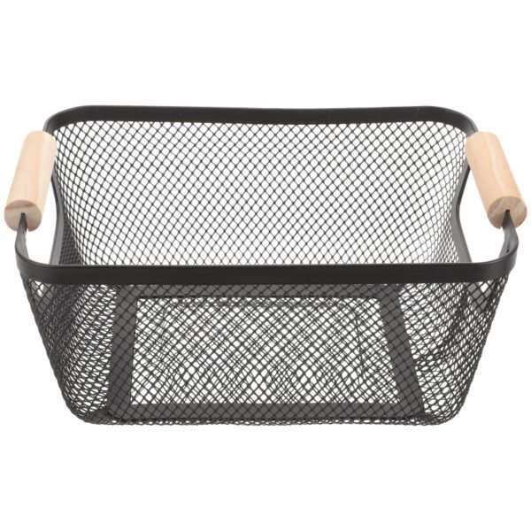 PANIER EN METAL RECTANGULAIRE 36X22X16CM NOIR – Image 3