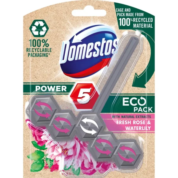 DOMESTOS BLOC DESODORISANT TOILETTE 55GR ROSE ET WATERLILY